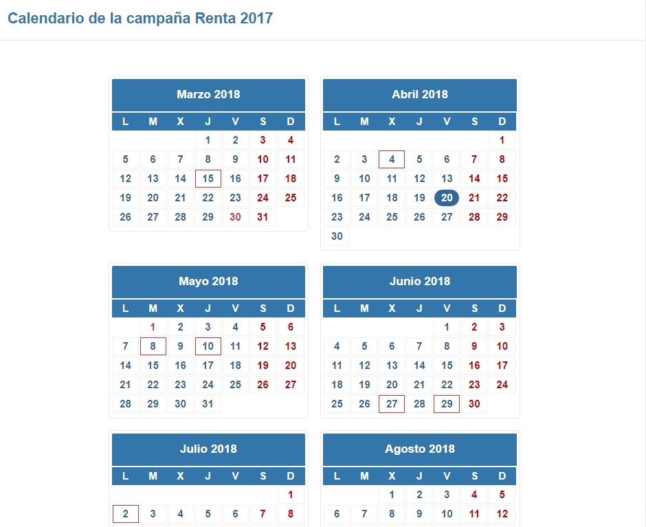 Calendario IRFP 2017