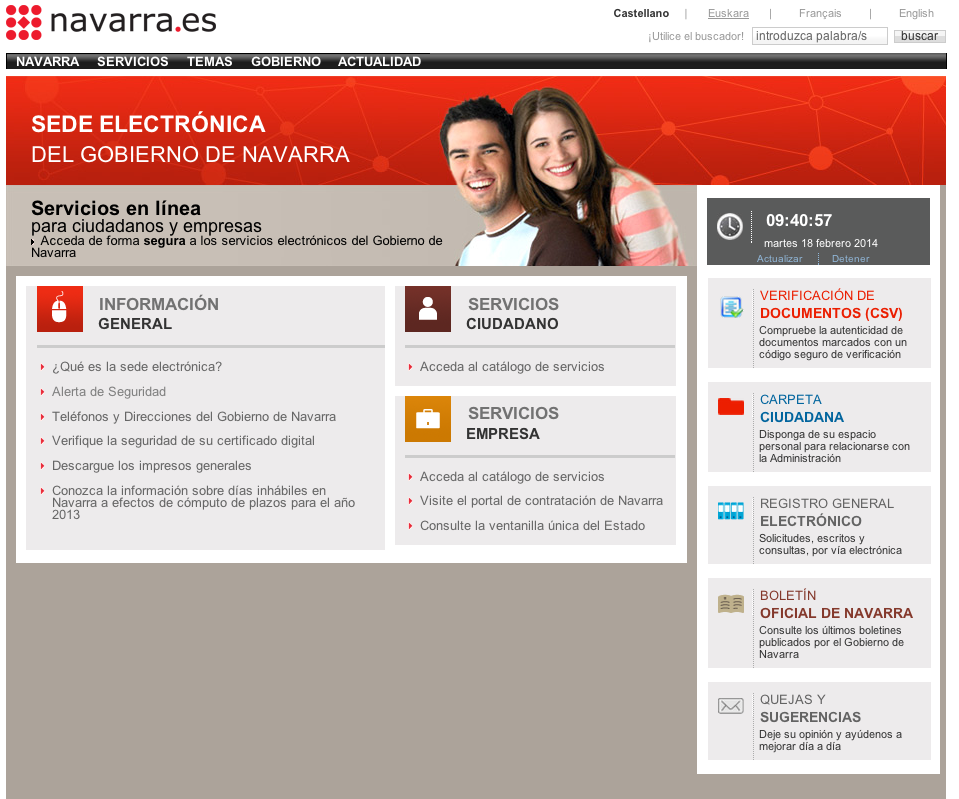 Sede electrónica en Navarra